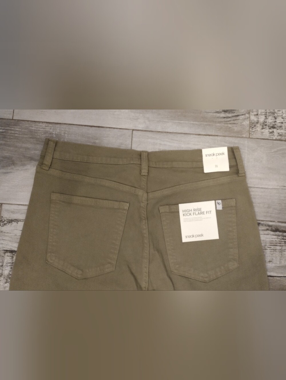 Sneak Peek Olive High-Rise Kick Flare Jeans